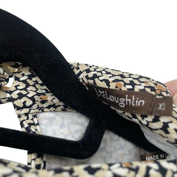 J. McLaughlin Catalina Cloth Keyhole Cutout Abstract Animal Print Top Womens XS - Picture 6 of 6